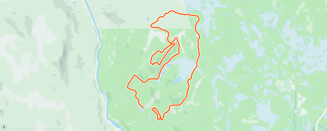 Map of the activity, Rolig skitur etter kjøring til hytta