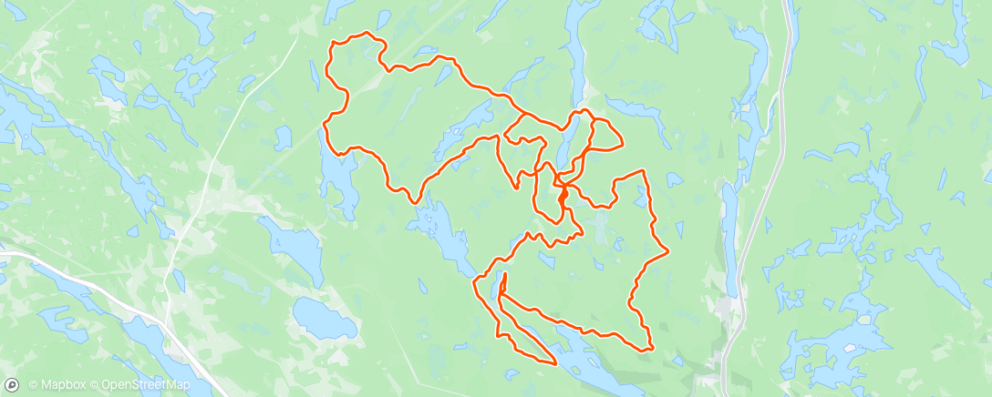 Map of the activity, Checka av läget på Kolmårdsbikebanan med Torda o Emil,
stormbyar men "bara" 5 nya träd