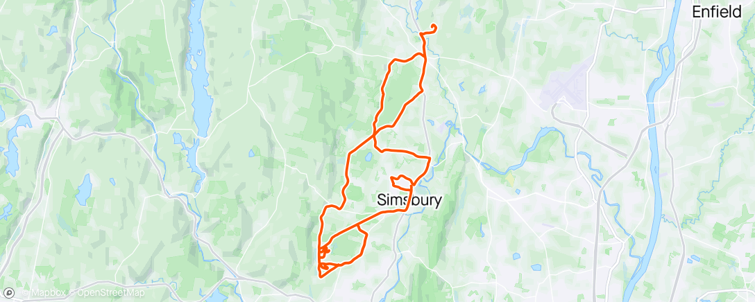 アクティビティ「Tour de Simsbury, Gears are Good」の地図