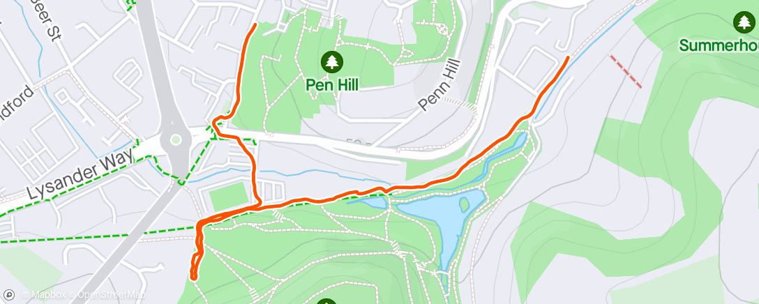 Map of the activity, Morning walk through Ninesprings