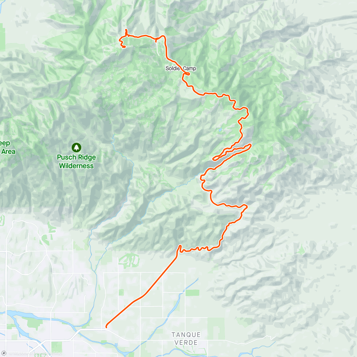 Карта физической активности (Mount Lemmon)