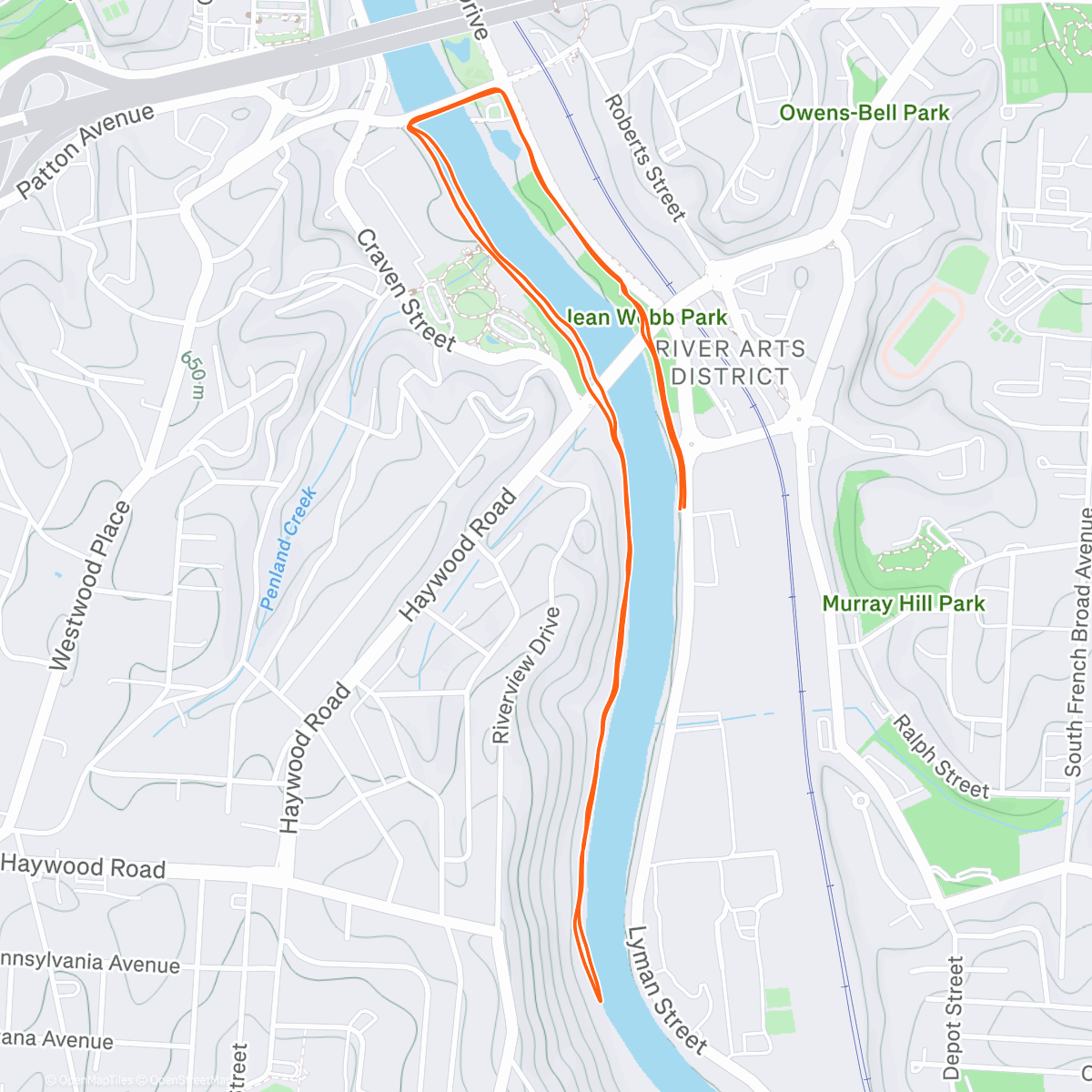 Map of the activity, Afternoon Run