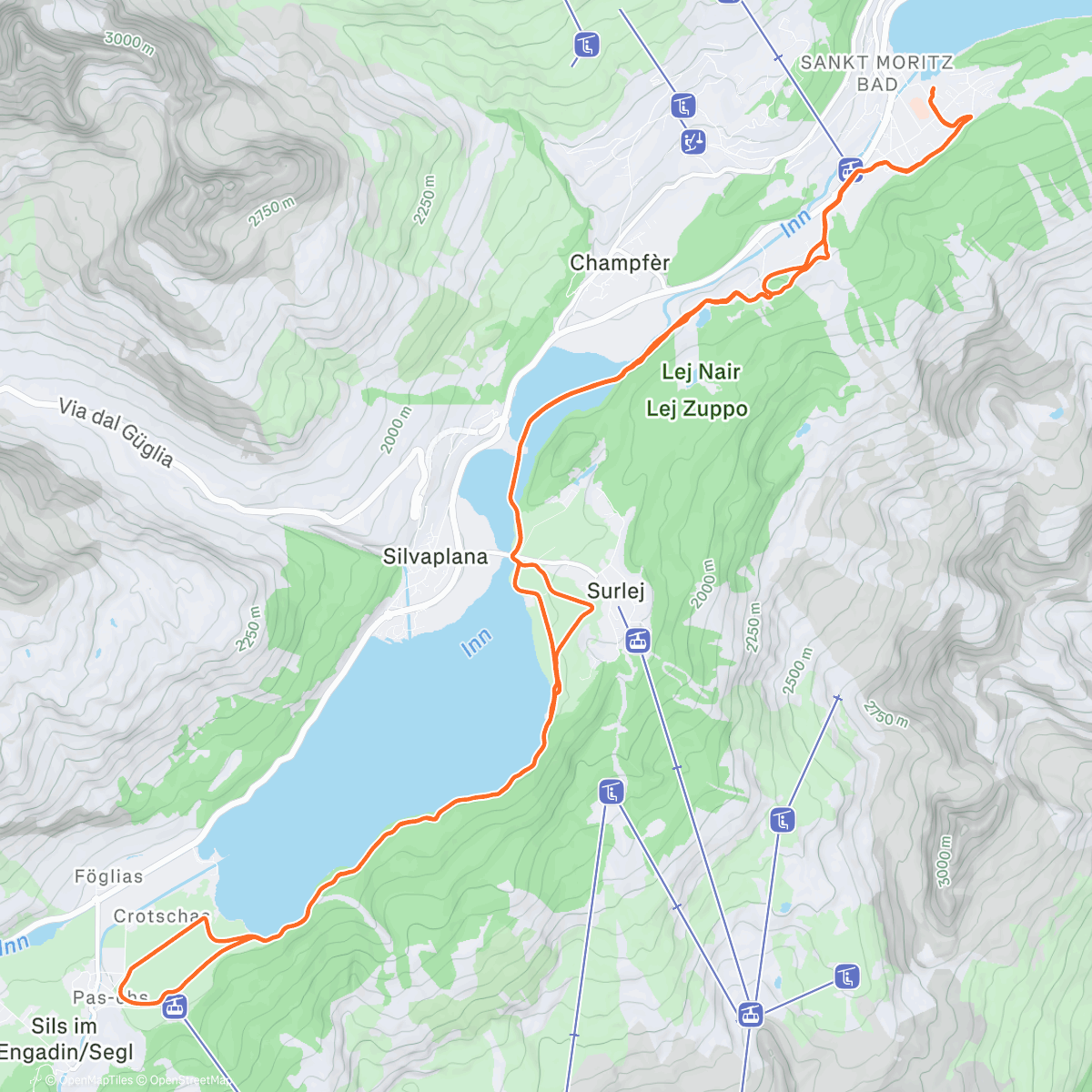 Map of the activity, Evening Classic