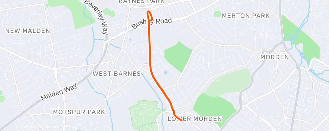 Map of the activity, Lunch Run