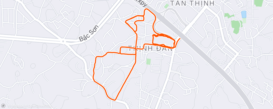 Map of the activity, Evening Run