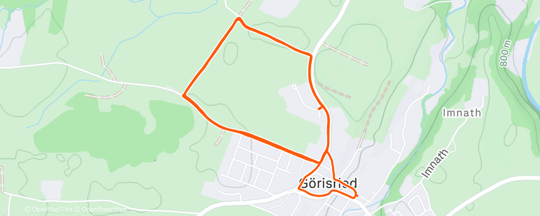 Map of the activity, Lunch Run