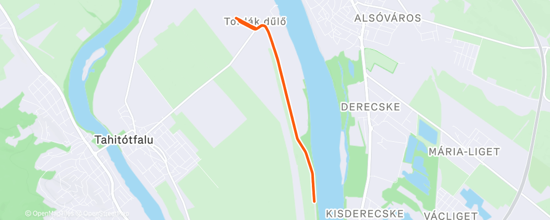 Map of the activity, Morning Run 1km tempocska