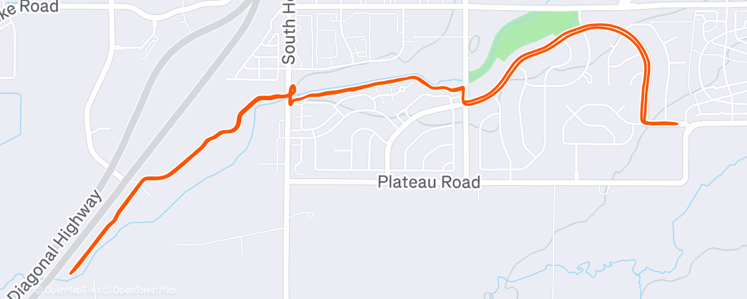 Map of the activity, Afternoon Run
