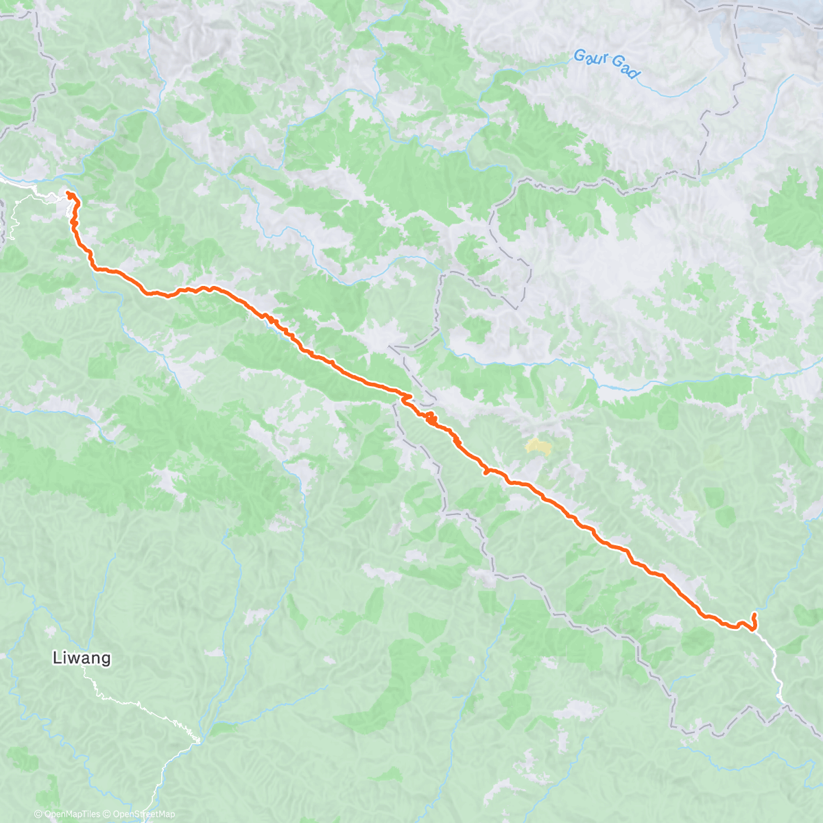 Map of the activity, Day3: Ride to support  for Cancer treatment fundraising (Burtibang- Rukumkot)