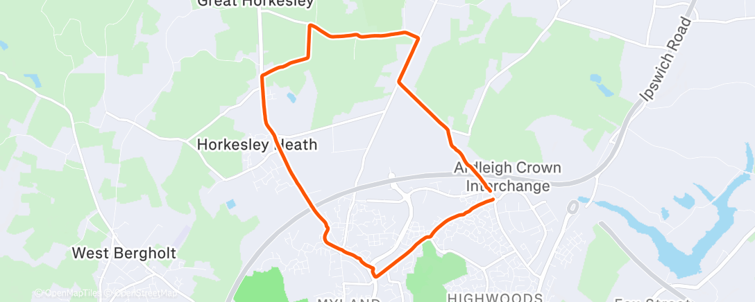 Map of the activity, Group 3 easy 7 miles