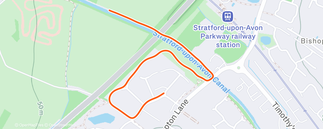 Map of the activity, Afternoon Run