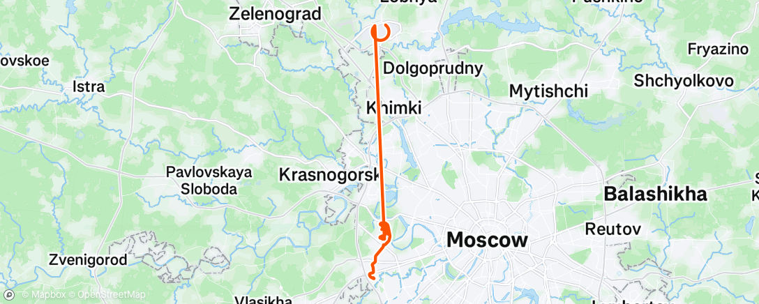 Map of the activity, Дневной забег