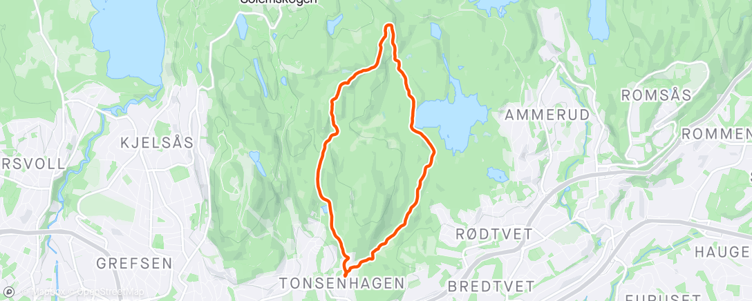 Map of the activity, Lillomarka Afternoon Trail Run