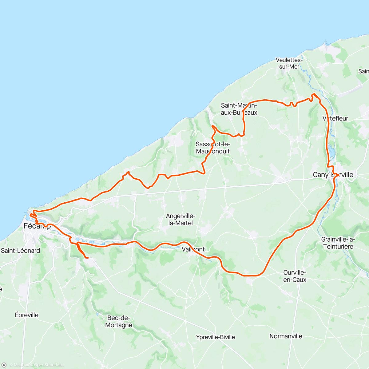 Map of the activity, holiday ride