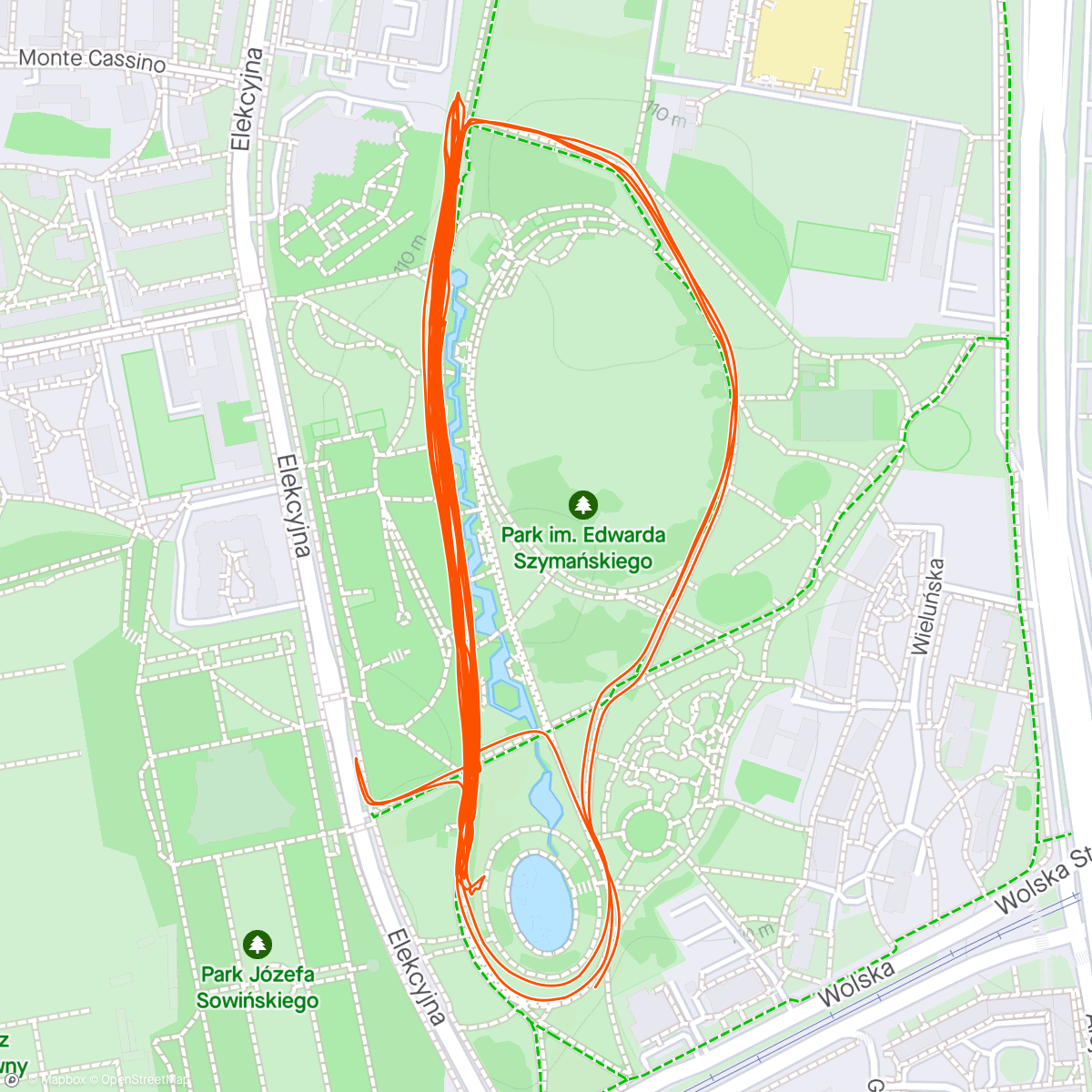 Map of the activity, 15x400 m