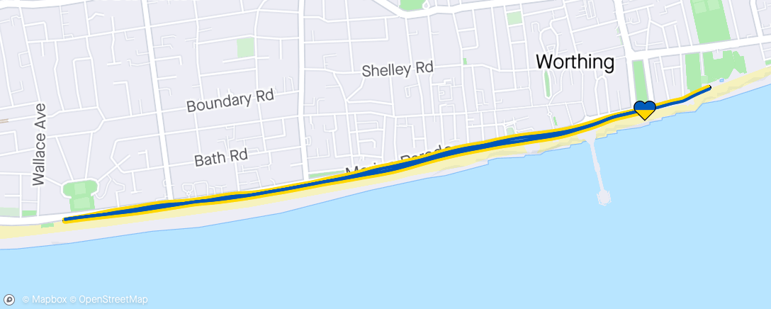 Map of the activity, Worthing parkrun