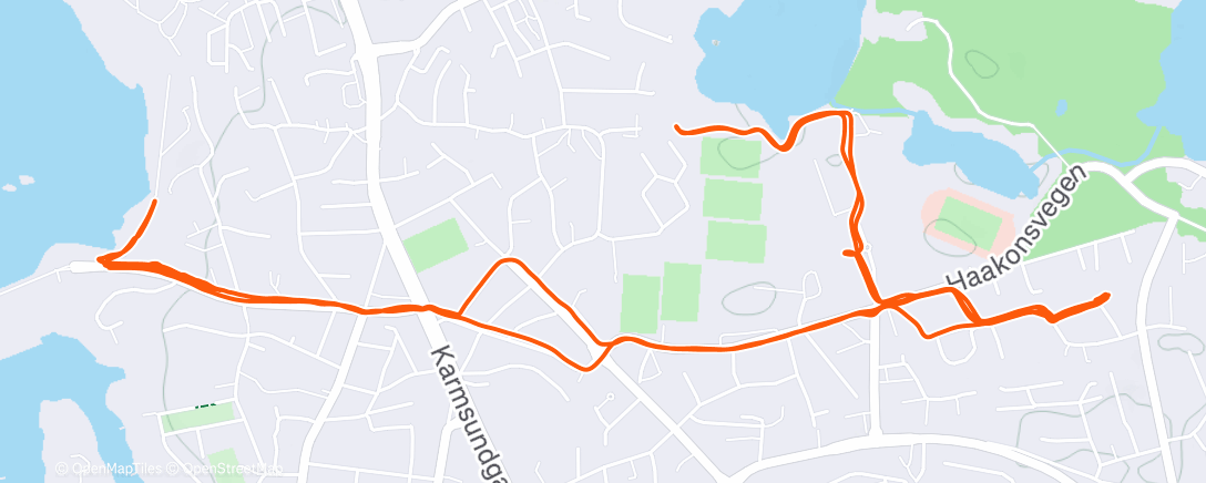 Map of the activity, HTK bakkeintervall🏃🏽‍♂️