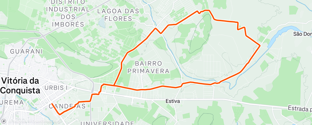 Map of the activity, Manhã Ciclismo