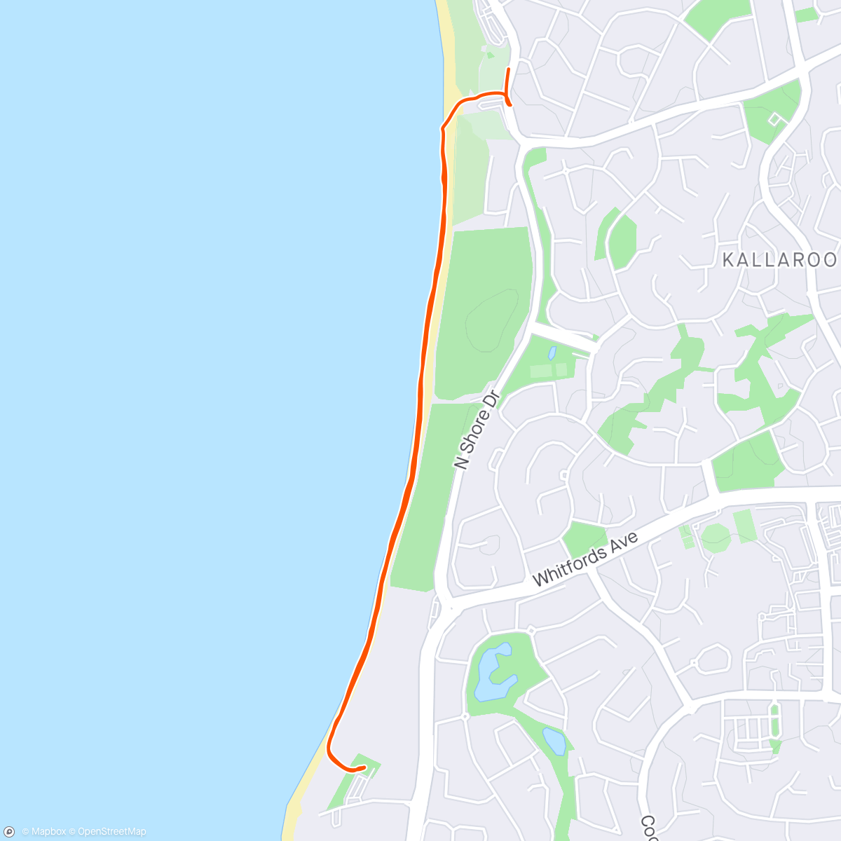 Mapa de la actividad (Mullaloo Beach Walk with Clare)