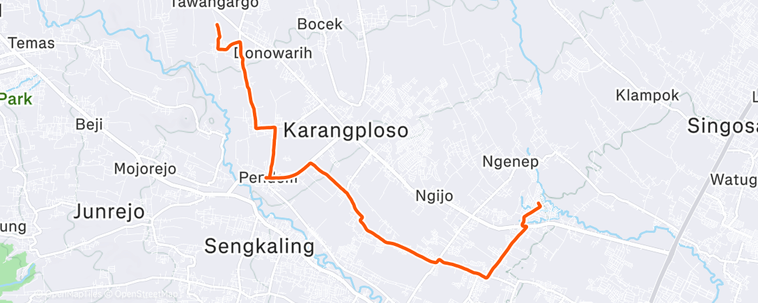 Map of the activity, Zona 2 mtb