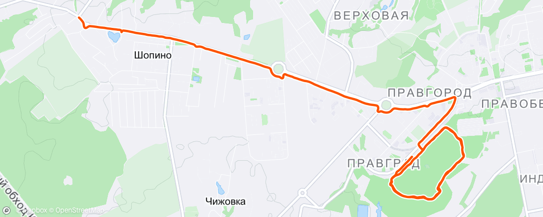 Map of the activity, Morning Run