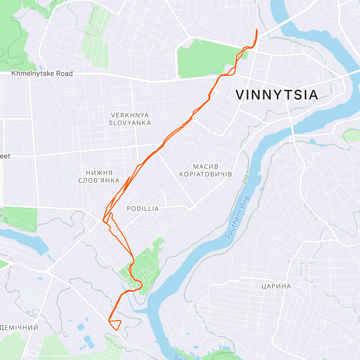 Map of the activity, Evening Ride