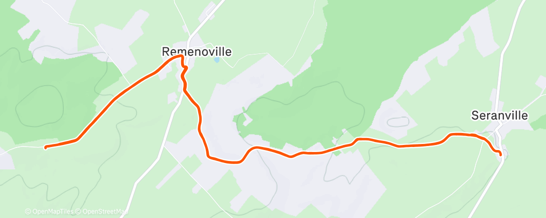 Map of the activity, Afternoon Run