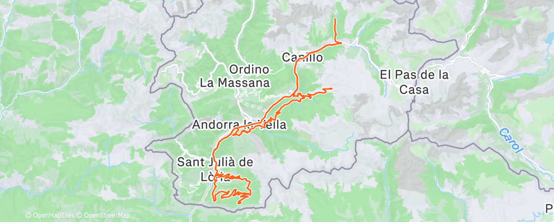 Map of the activity, Lunch Mountain Bike Ride