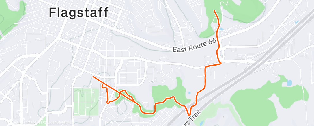 Map of the activity, Afternoon Run