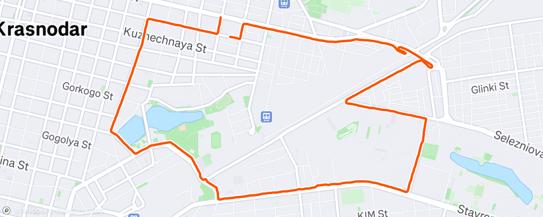 Map of the activity, Evening Run