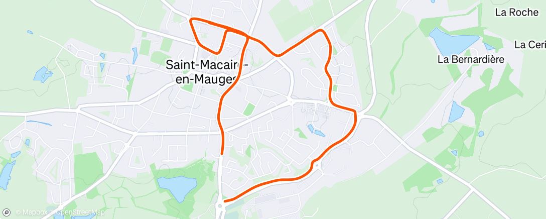 Map of the activity, Course à pied en soirée