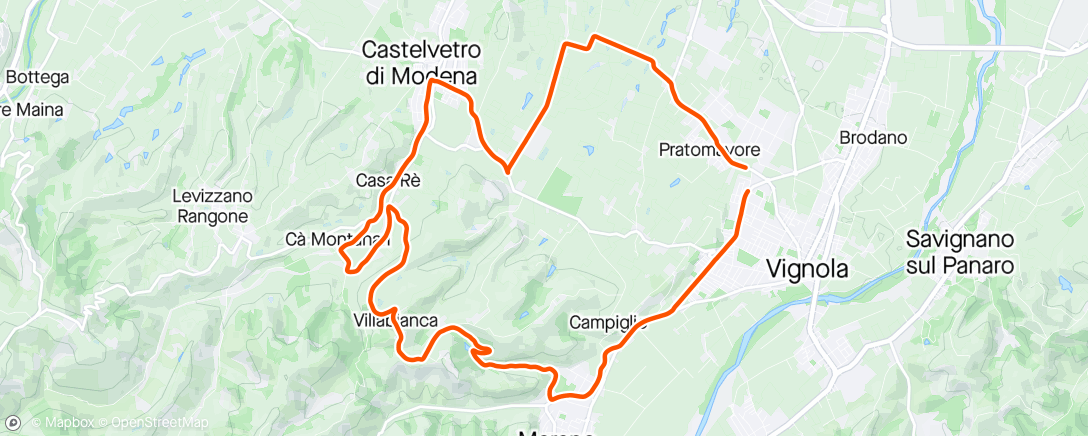 Map of the activity, Giretto serale....freschino....