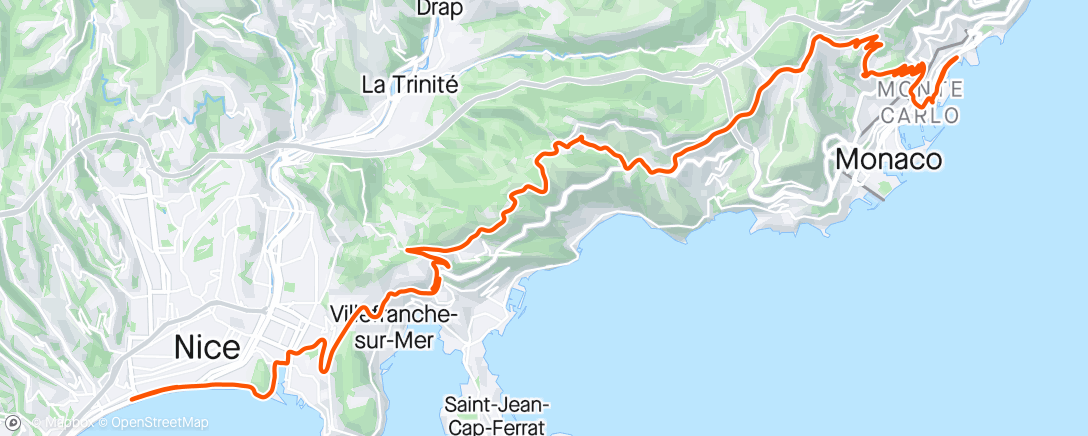 Map of the activity, Monaco-Nice TDF finale