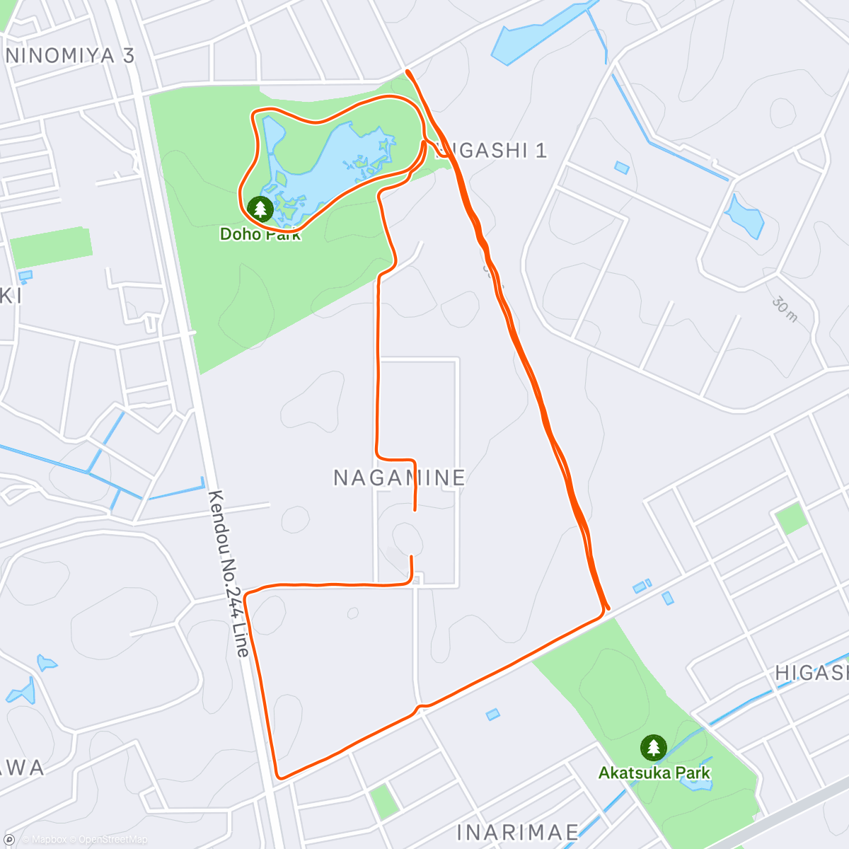 Map of the activity, Lunch Run