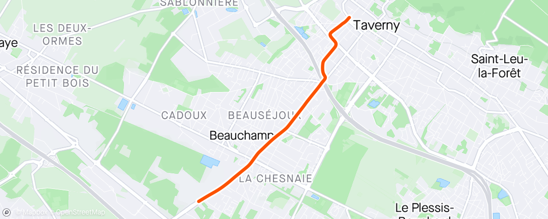 Map of the activity, Vélo Taff