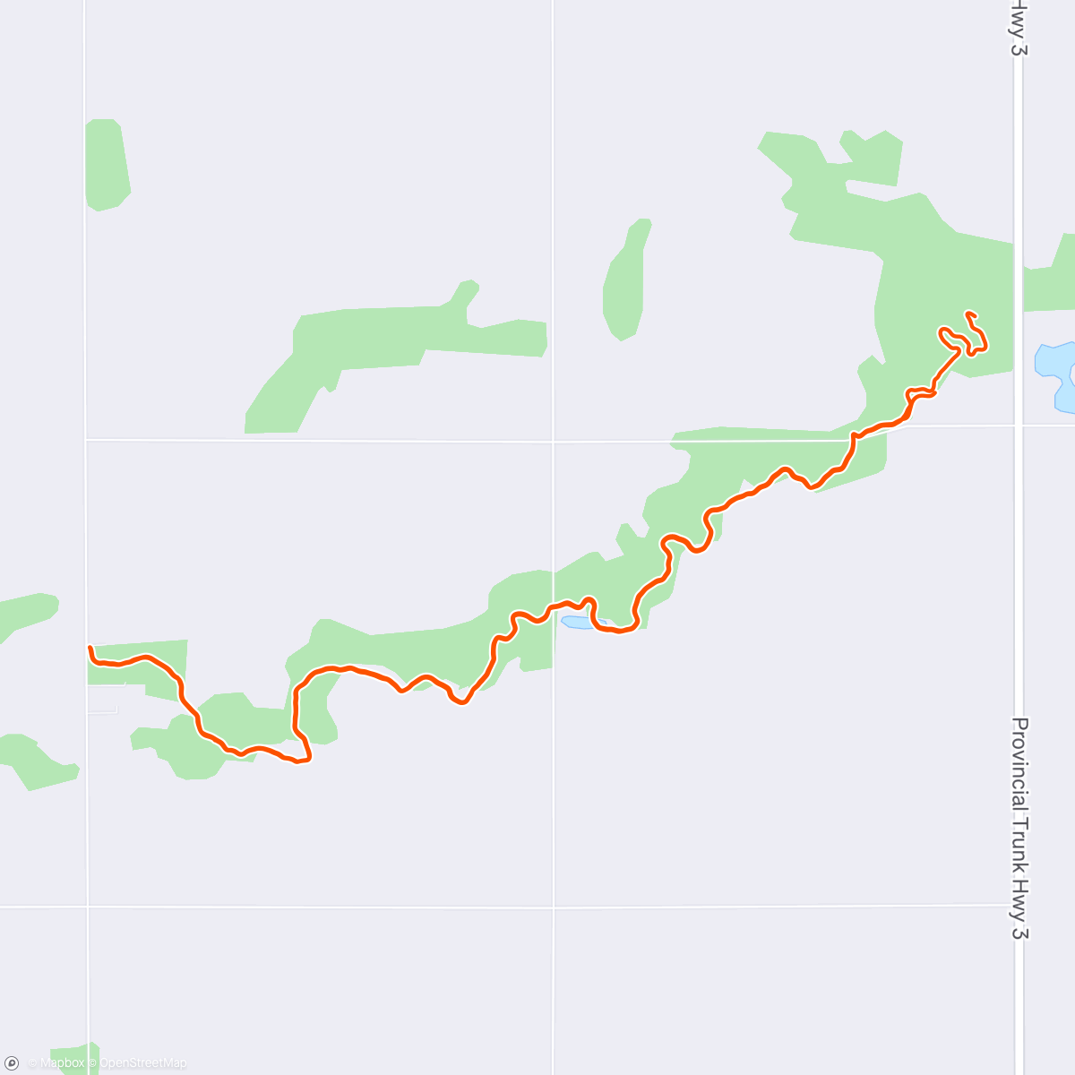 Mapa de la actividad, Afternoon Nordic Ski