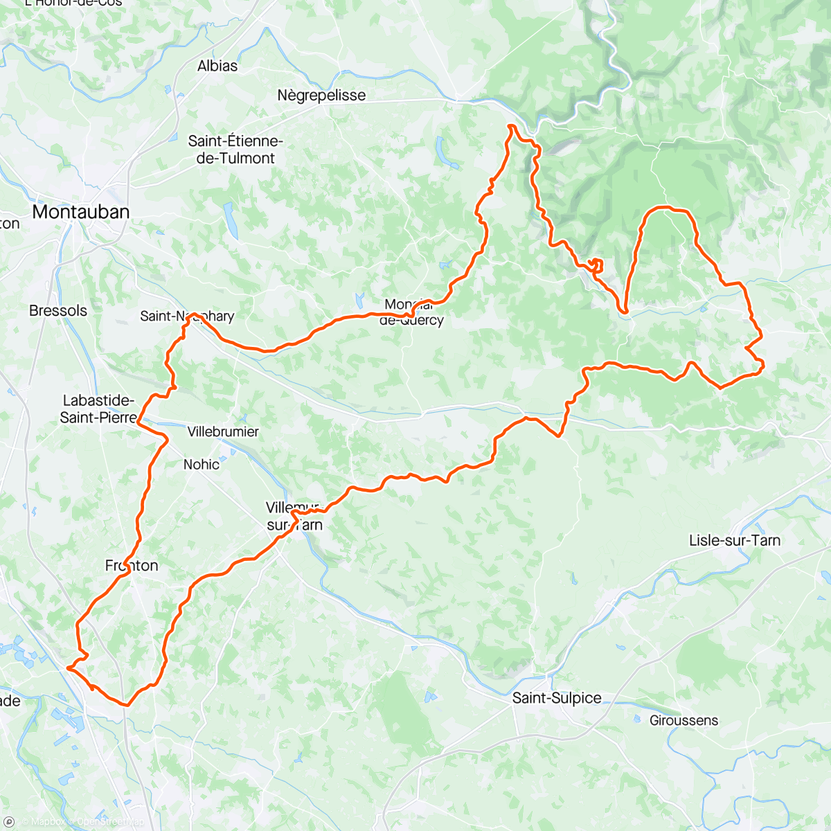 Map of the activity, 150km United Bicycles