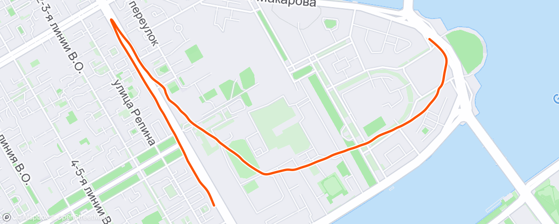 Map of the activity, Утренний забег