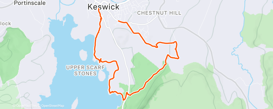 Map of the activity, Keswick walk