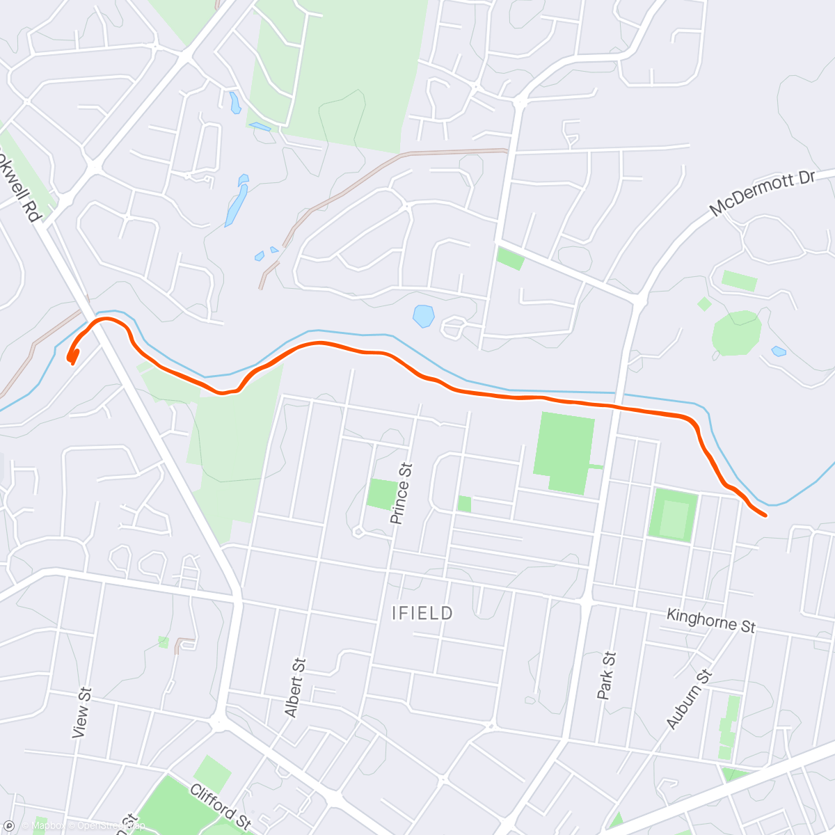 Mapa da atividade, Goulburn Parkrun
