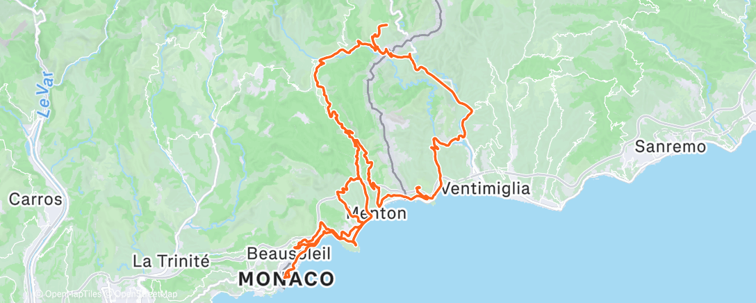 Map of the activity, Morning Ride