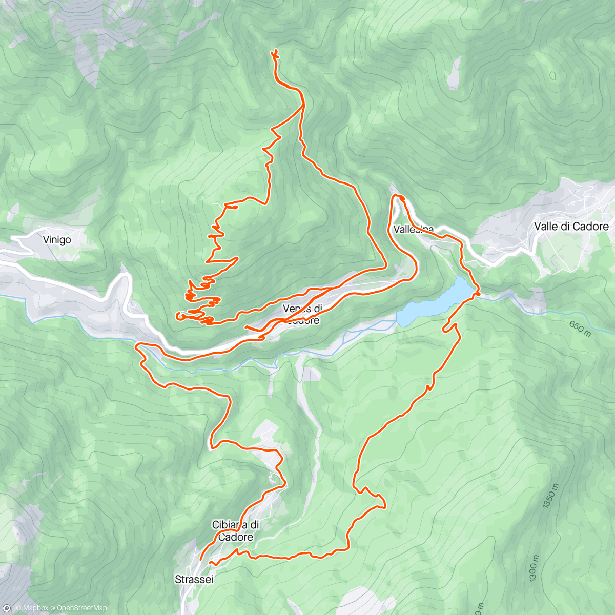 Map of the activity, Valle inferna + cave singlespeed 32 20