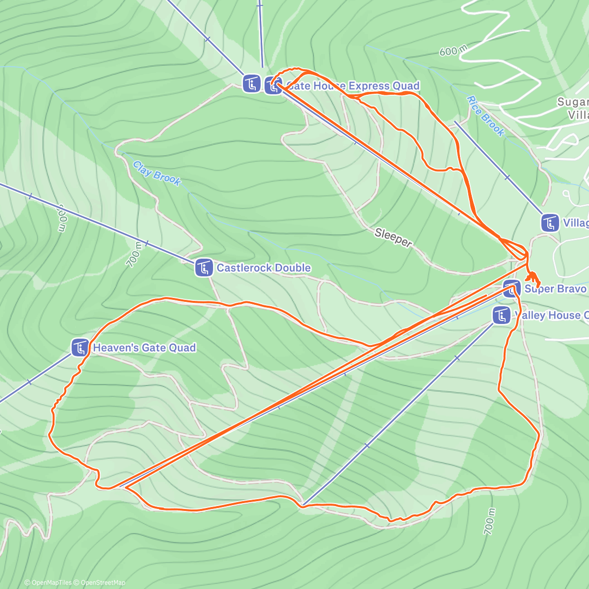 Map of the activity, Ski with Sam