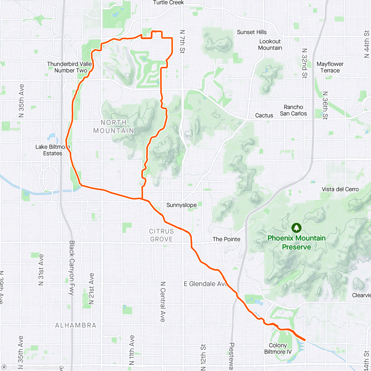 Map of the activity, Testing out new big tires on gravel bike on canal parth and MTN trail. Also saw ducklings.