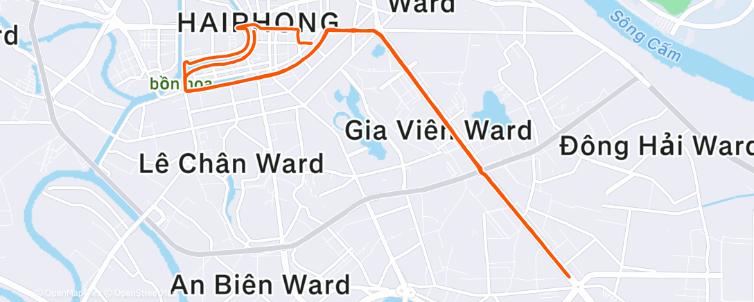 Map of the activity, Night Run