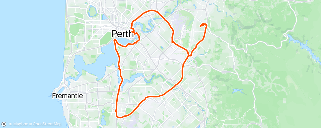 Map of the activity, East Perth via the Great Wall.