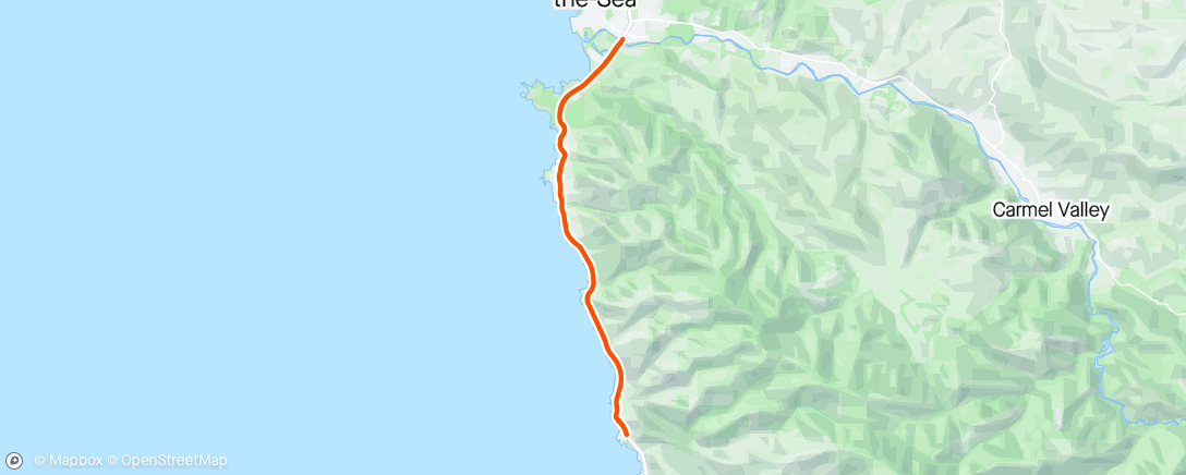 Map of the activity, Big Sur 21miler