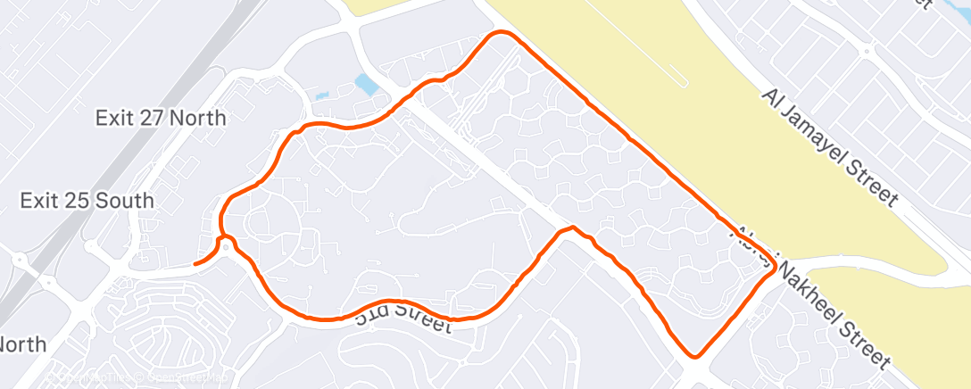 Map of the activity, Evening Run