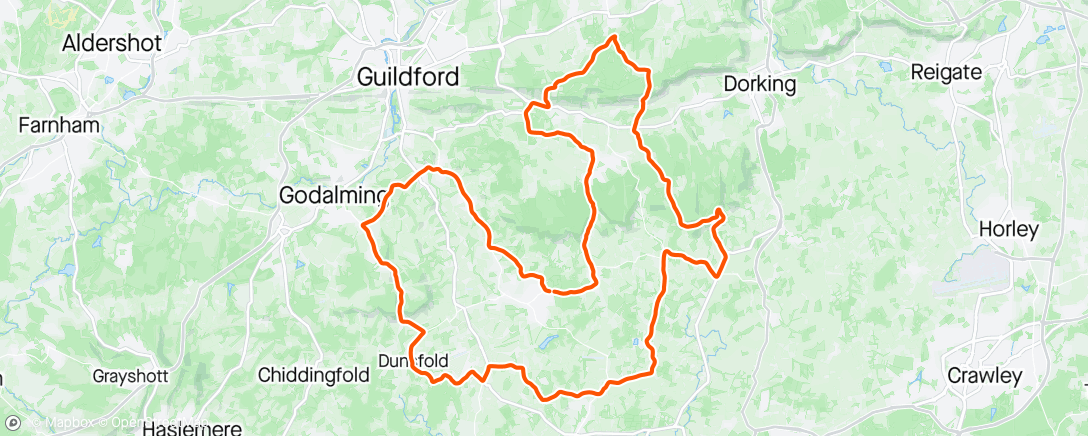 Map of the activity, Surrey hills