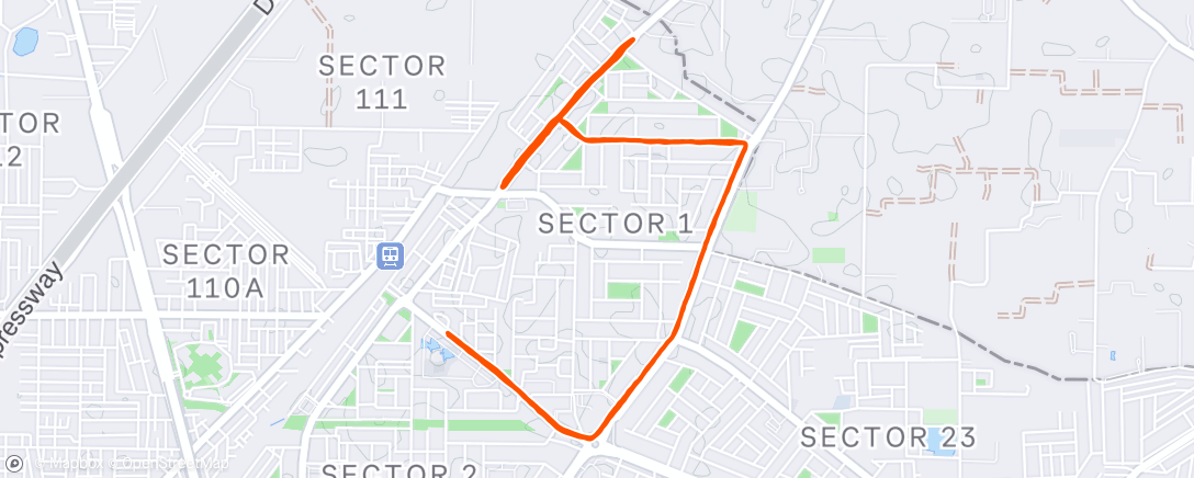 Map of the activity, Morning Run